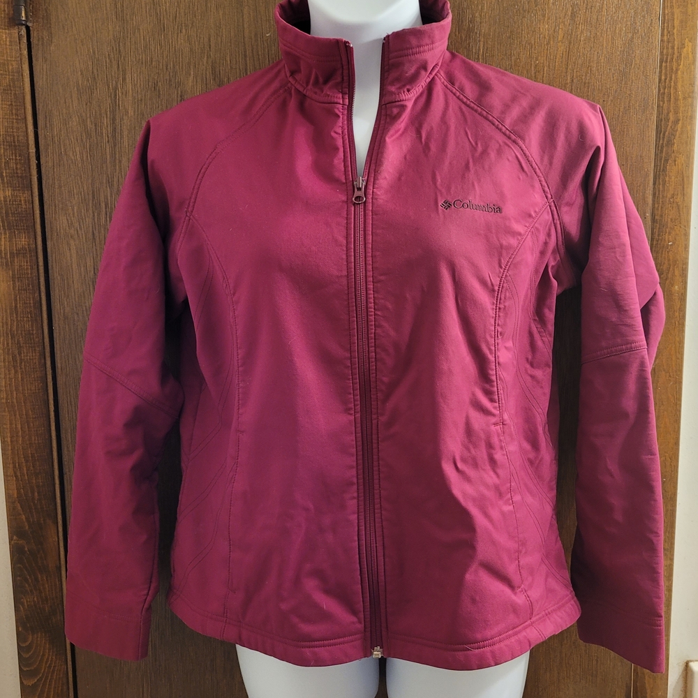 Columbia Kruser Ridge Softshell Winter Jacket Women's Size XL Purple ZIP Pockets